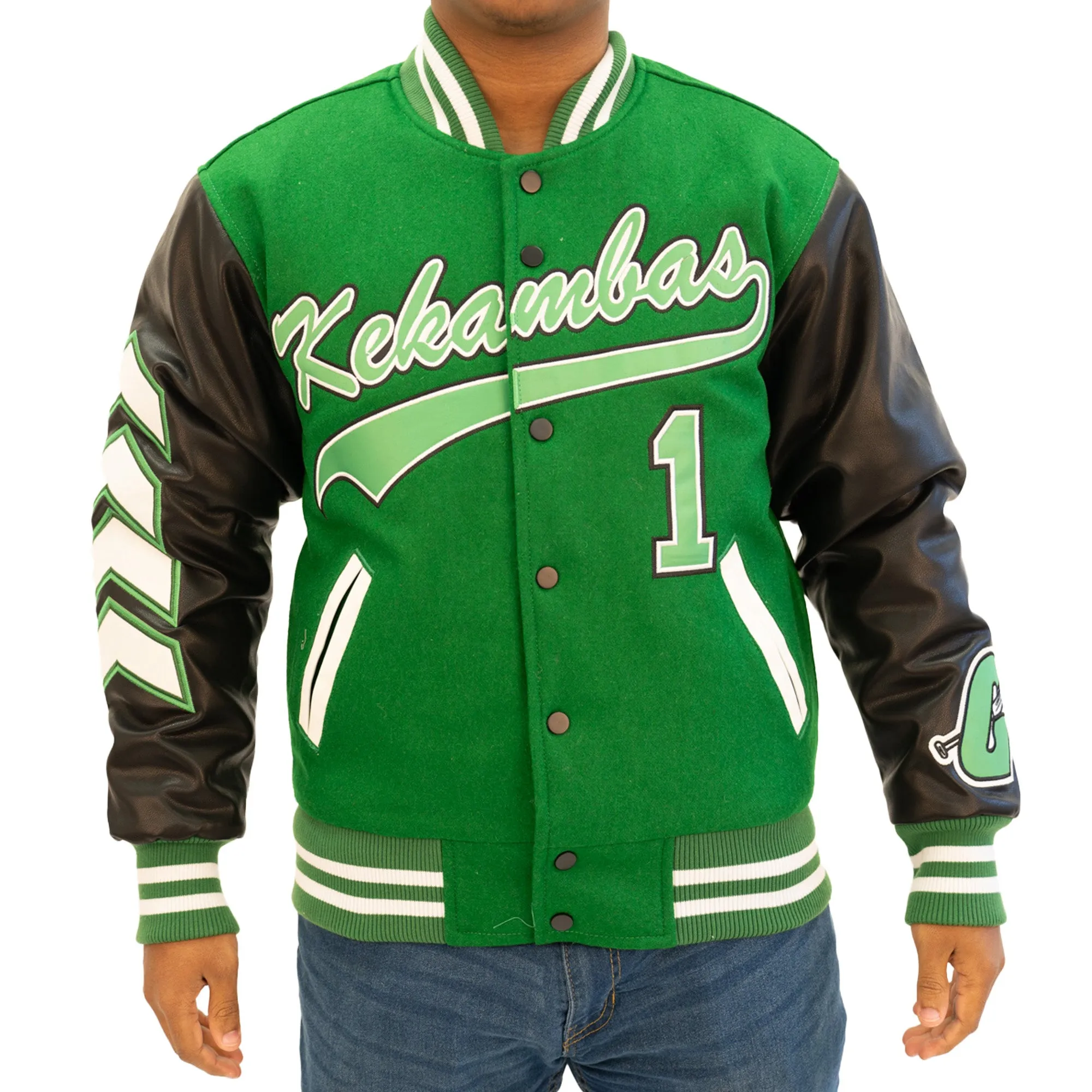 G-BABY KEKAMBAS VARSITY JACKET (GREEN/BLACK)