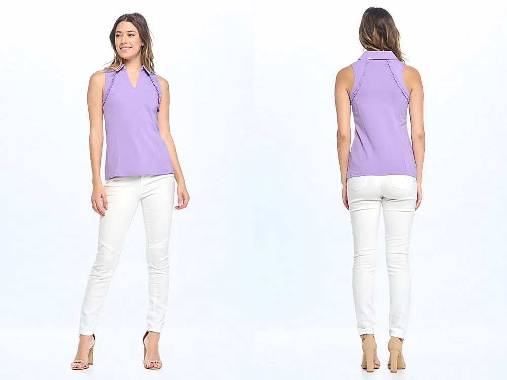 Genesis Sleeveless Polo w/ Ruffle
