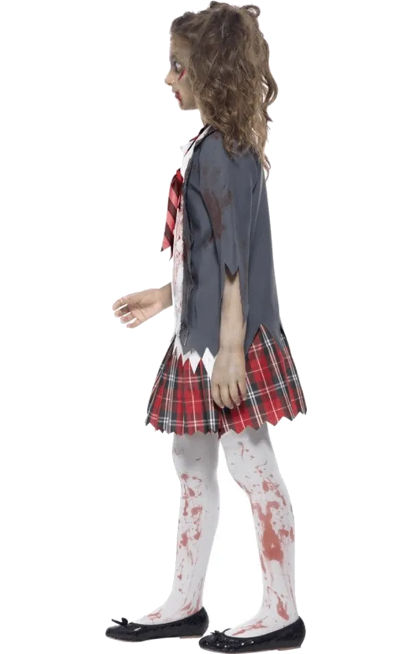 Girls Zombie Schoolgirl Halloween Costume