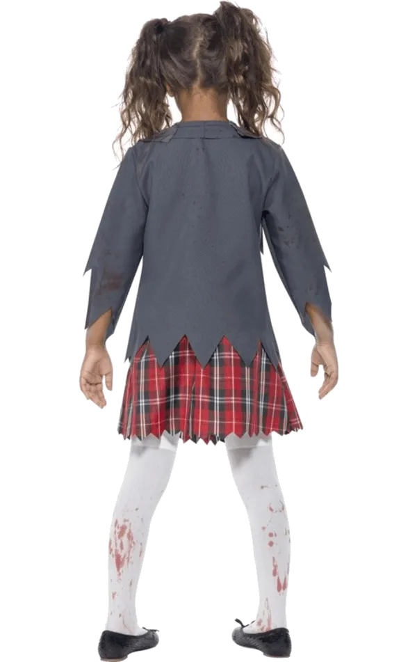 Girls Zombie Schoolgirl Halloween Costume