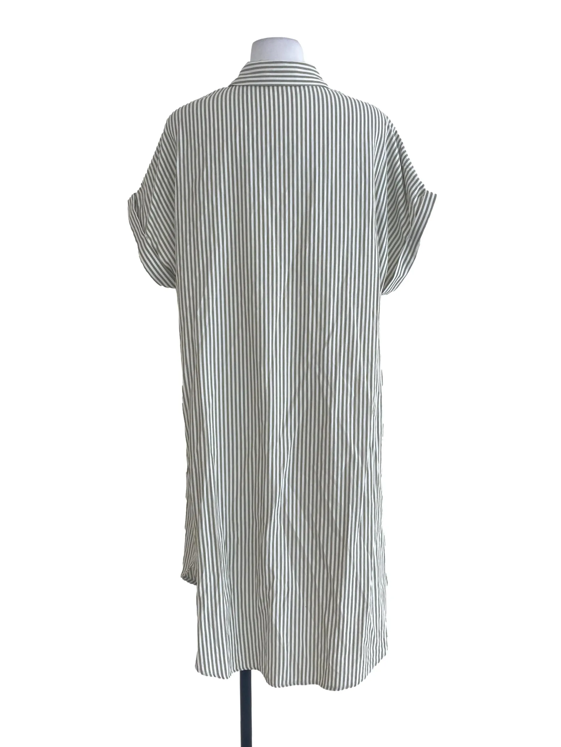 Green Striped Shirt Dress