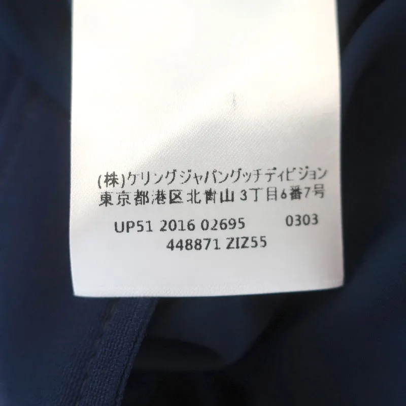Gucci Horsebit Pleated Skirt Navy Silk-Wool Size 42