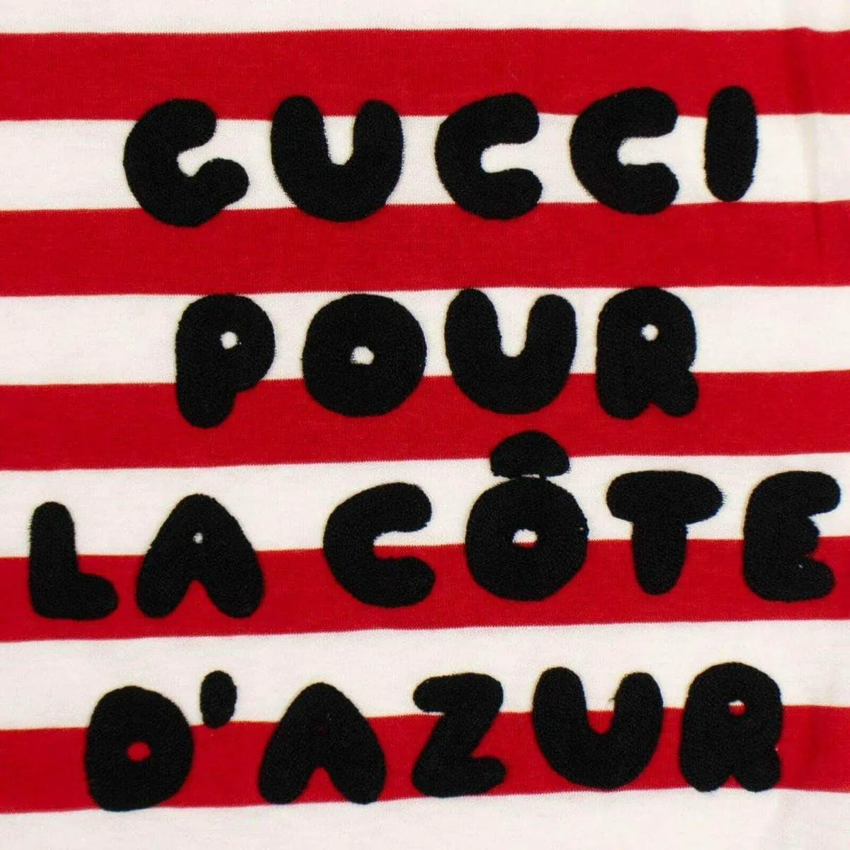 Gucci S/S Striped Pour La Cote D'Azur T-Shirt in Red and White