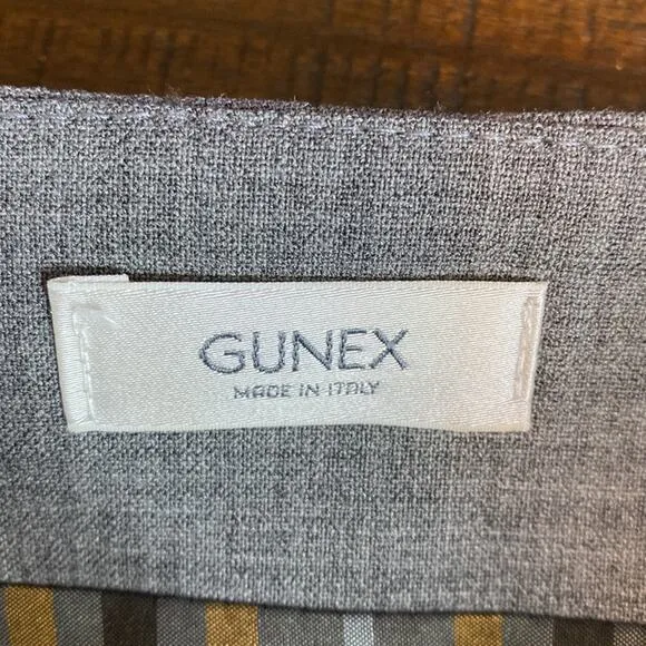 Gunex Made in Italy A-Line Skirt Gray Wool Pleated Side Zip Size 8