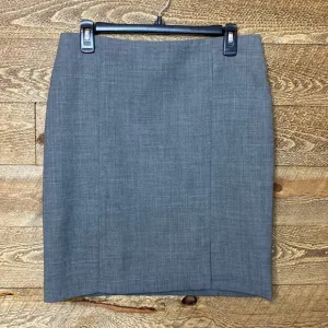 Gunex Made in Italy A-Line Skirt Gray Wool Pleated Side Zip Size 8