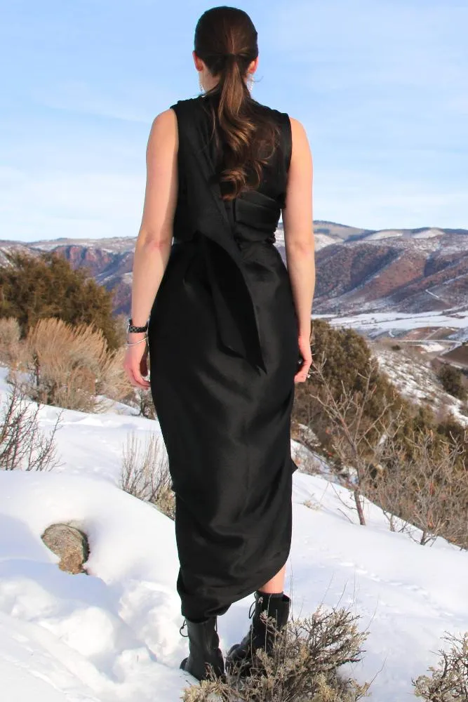 Hammered Silk Ruched Skirt