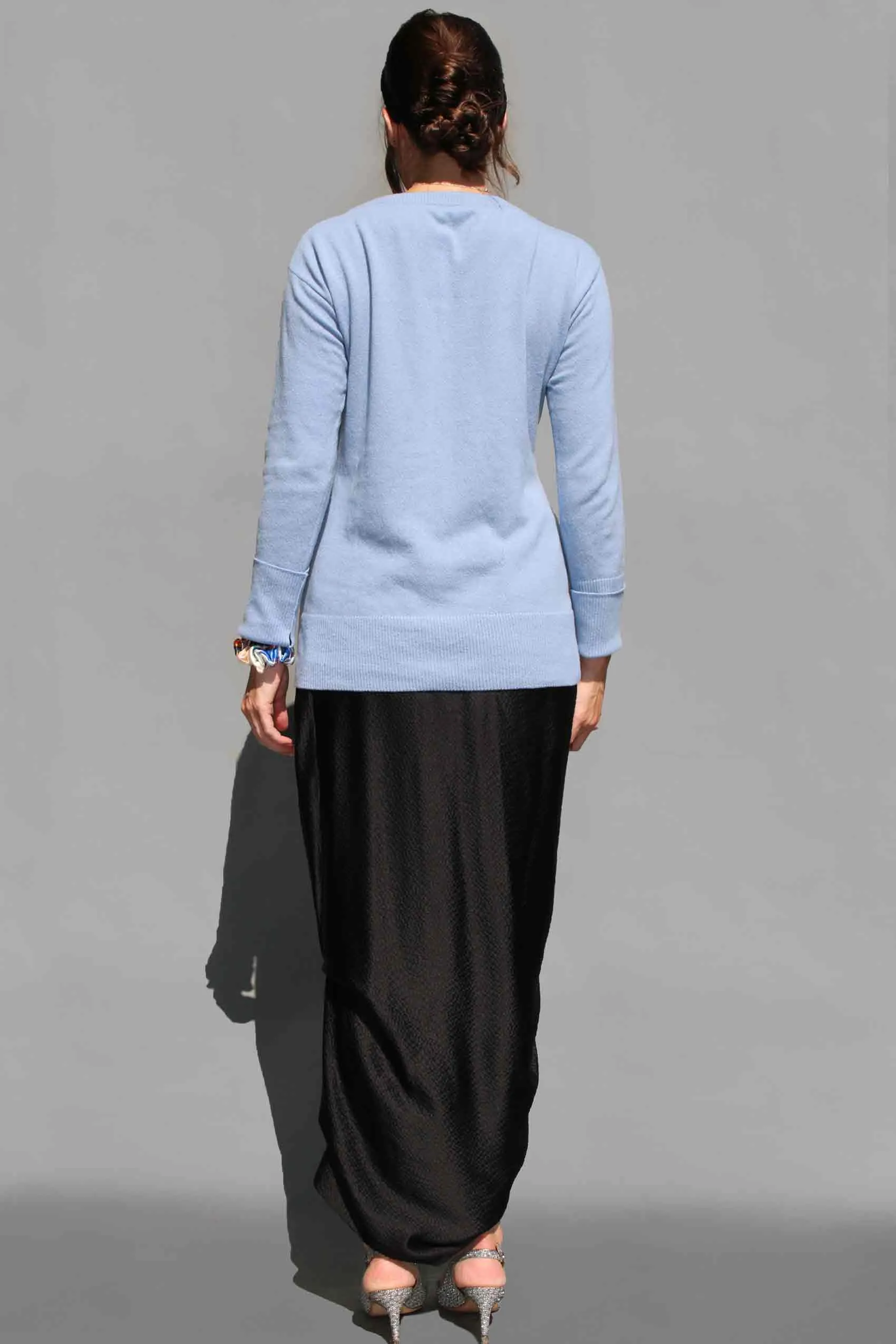Hammered Silk Ruched Skirt