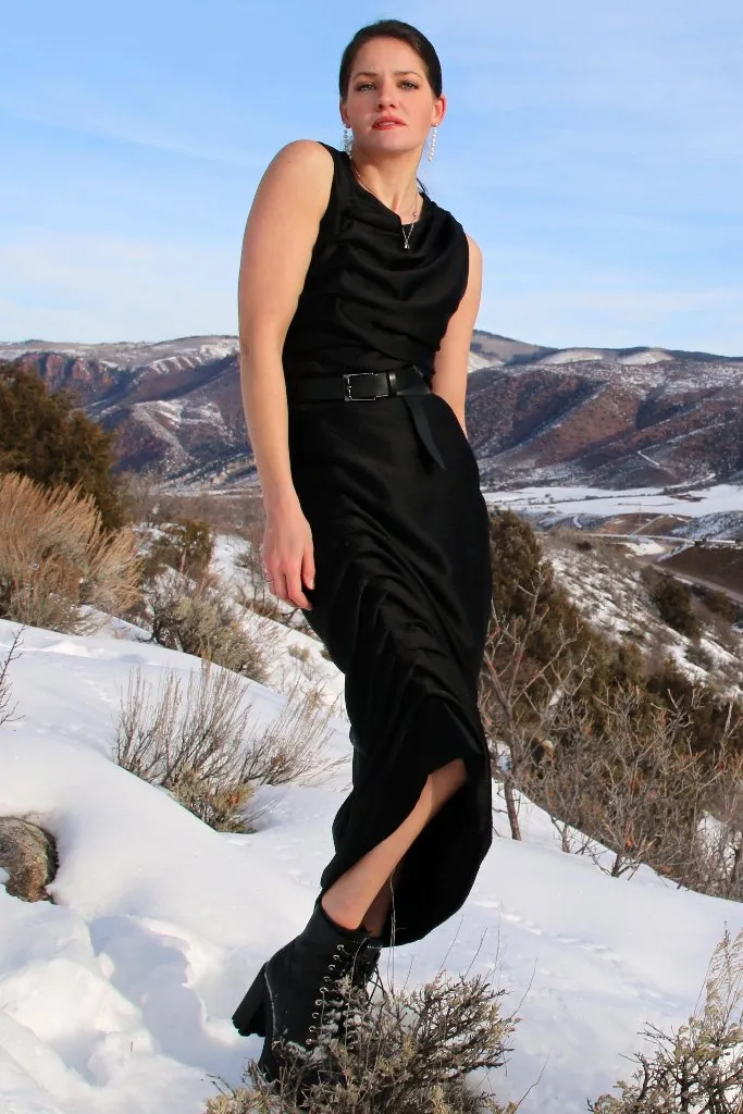 Hammered Silk Ruched Skirt