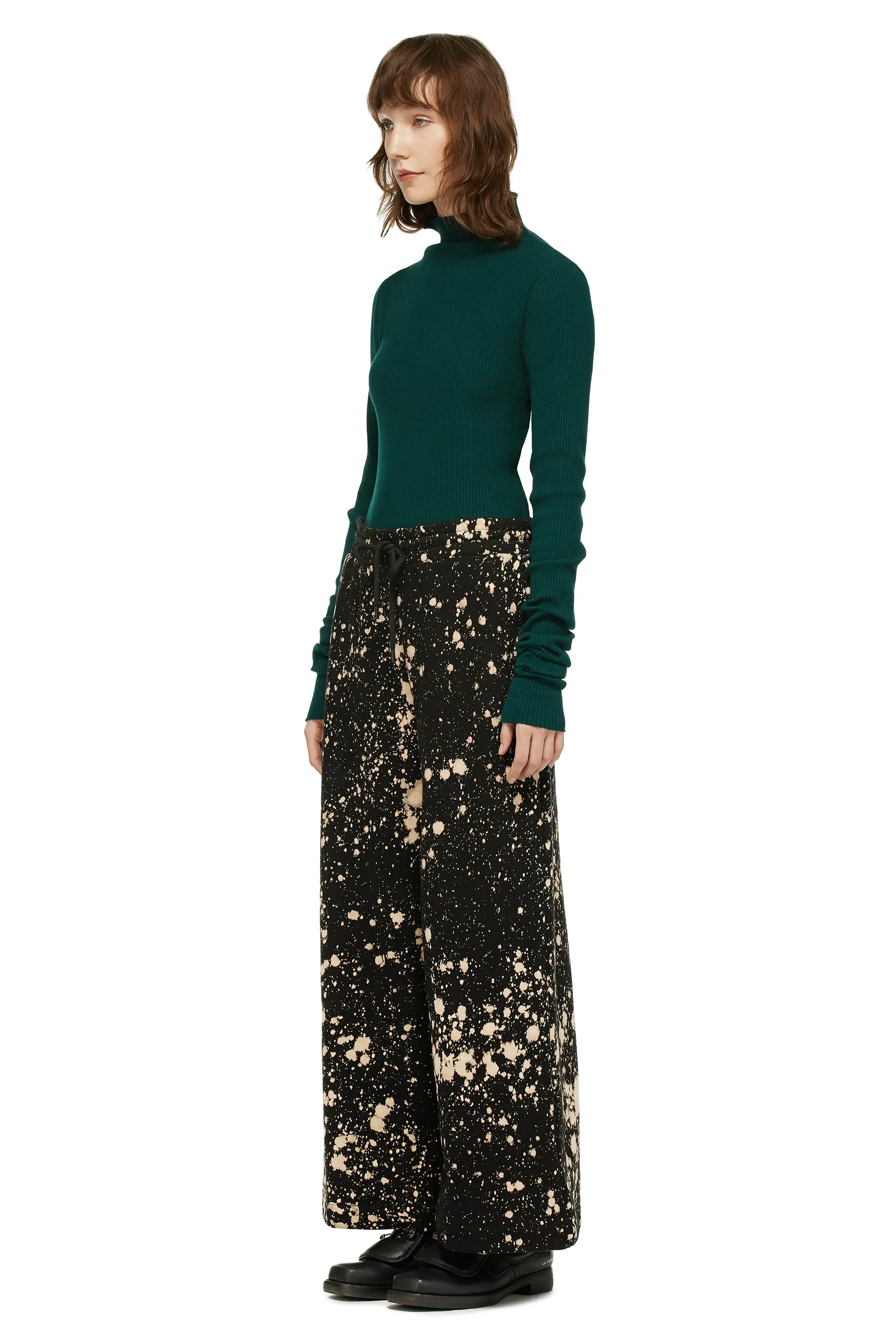 HAND-BLEACHED SEPIA SOTO WIDE LEG JOGGING PANT