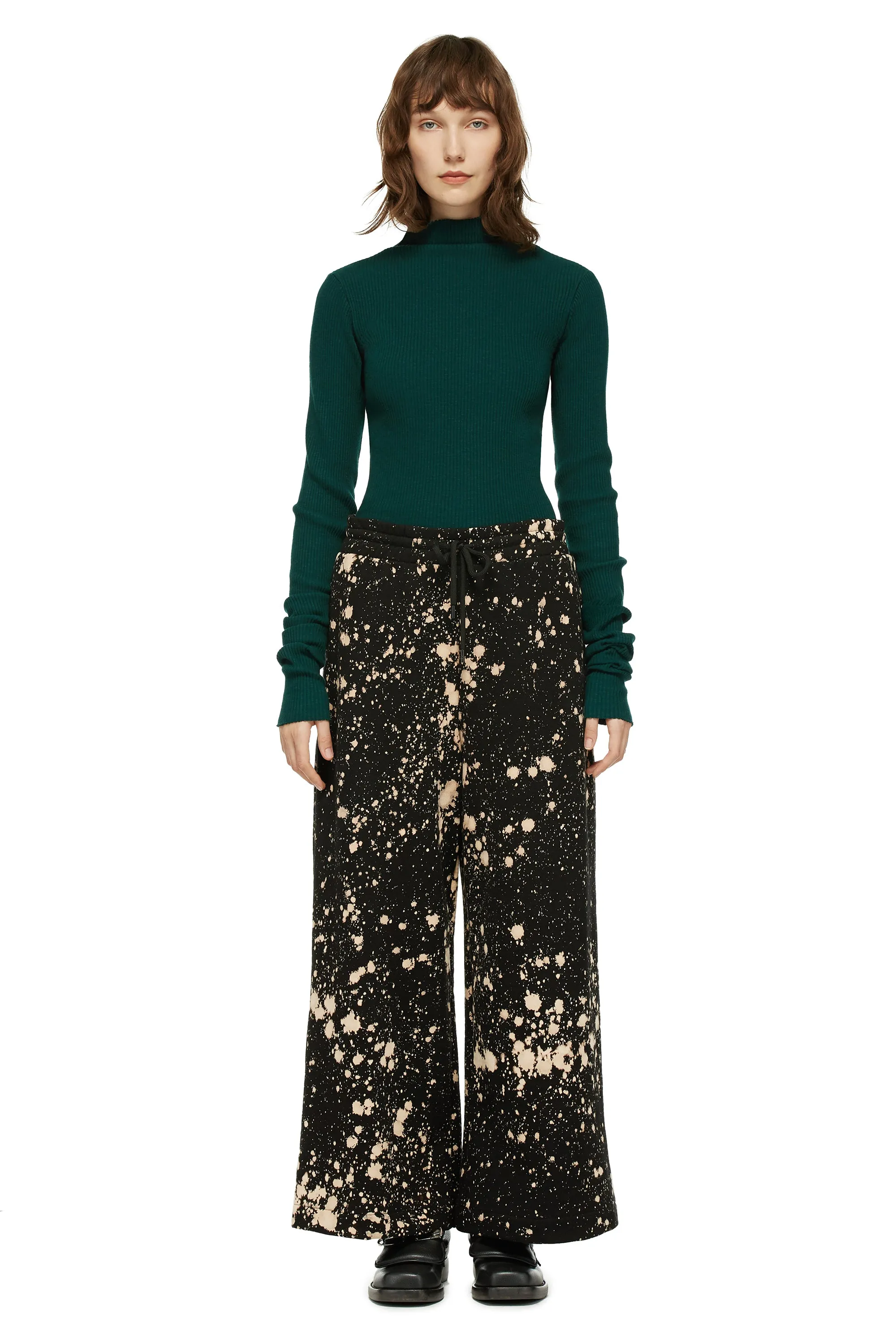 HAND-BLEACHED SEPIA SOTO WIDE LEG JOGGING PANT