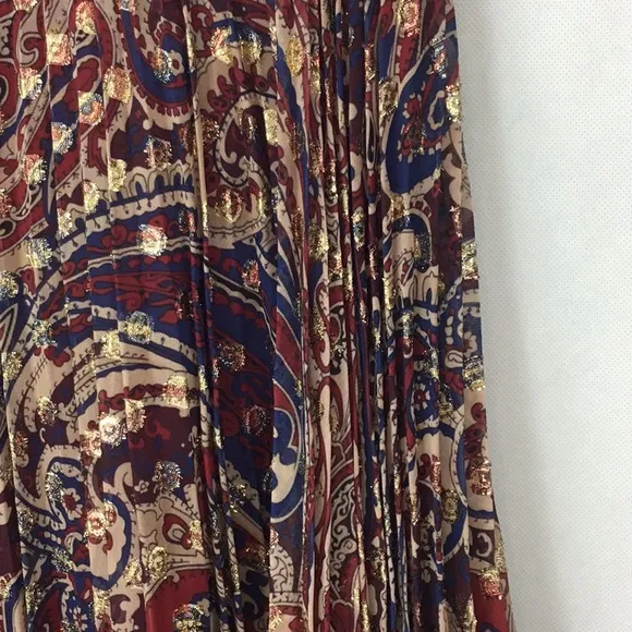 HAUTE HIPPIE Sunburst Metallic Print Skirt