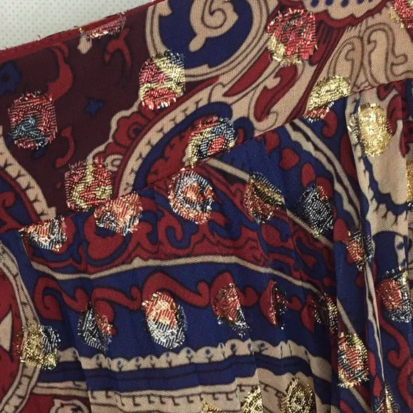 HAUTE HIPPIE Sunburst Metallic Print Skirt