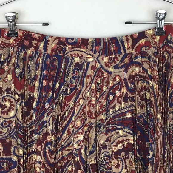 HAUTE HIPPIE Sunburst Metallic Print Skirt