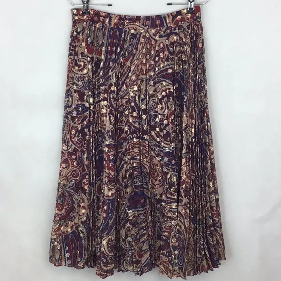 HAUTE HIPPIE Sunburst Metallic Print Skirt