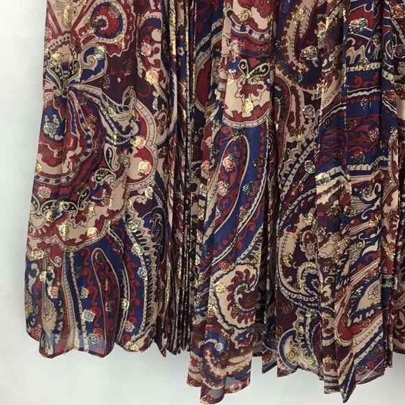 HAUTE HIPPIE Sunburst Metallic Print Skirt