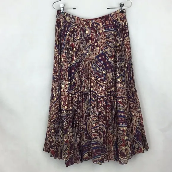 HAUTE HIPPIE Sunburst Metallic Print Skirt