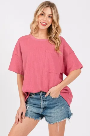 Hazel Blues® |  Cesfemme Textured Drop Shoulder T-Shirt
