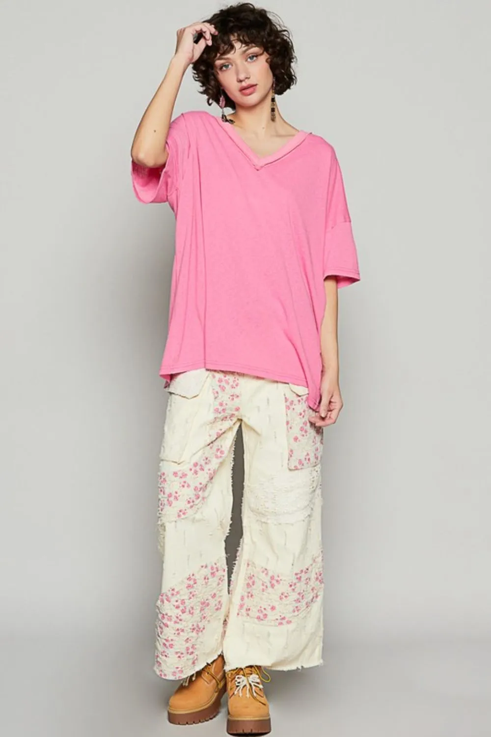 Hazel Blues® |  POL V-Neck Half Sleeve T-Shirt