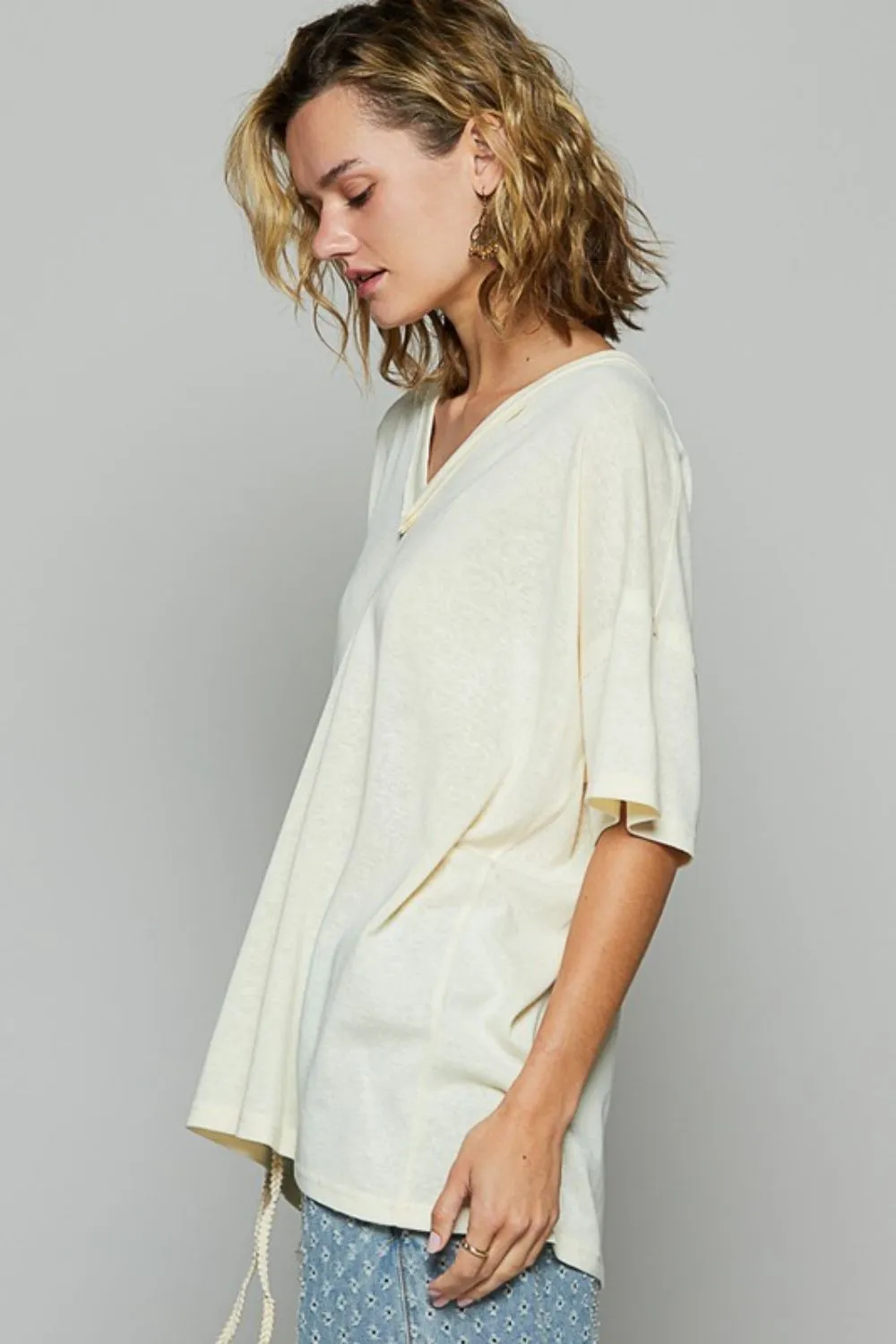 Hazel Blues® |  POL V-Neck Half Sleeve T-Shirt