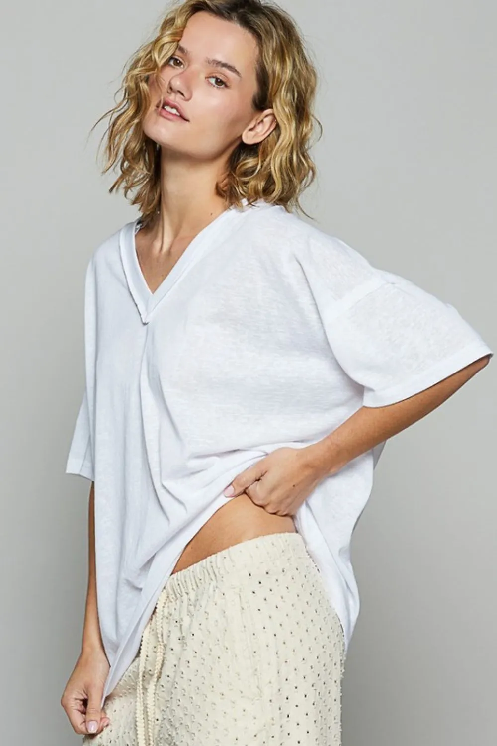 Hazel Blues® |  POL V-Neck Half Sleeve T-Shirt