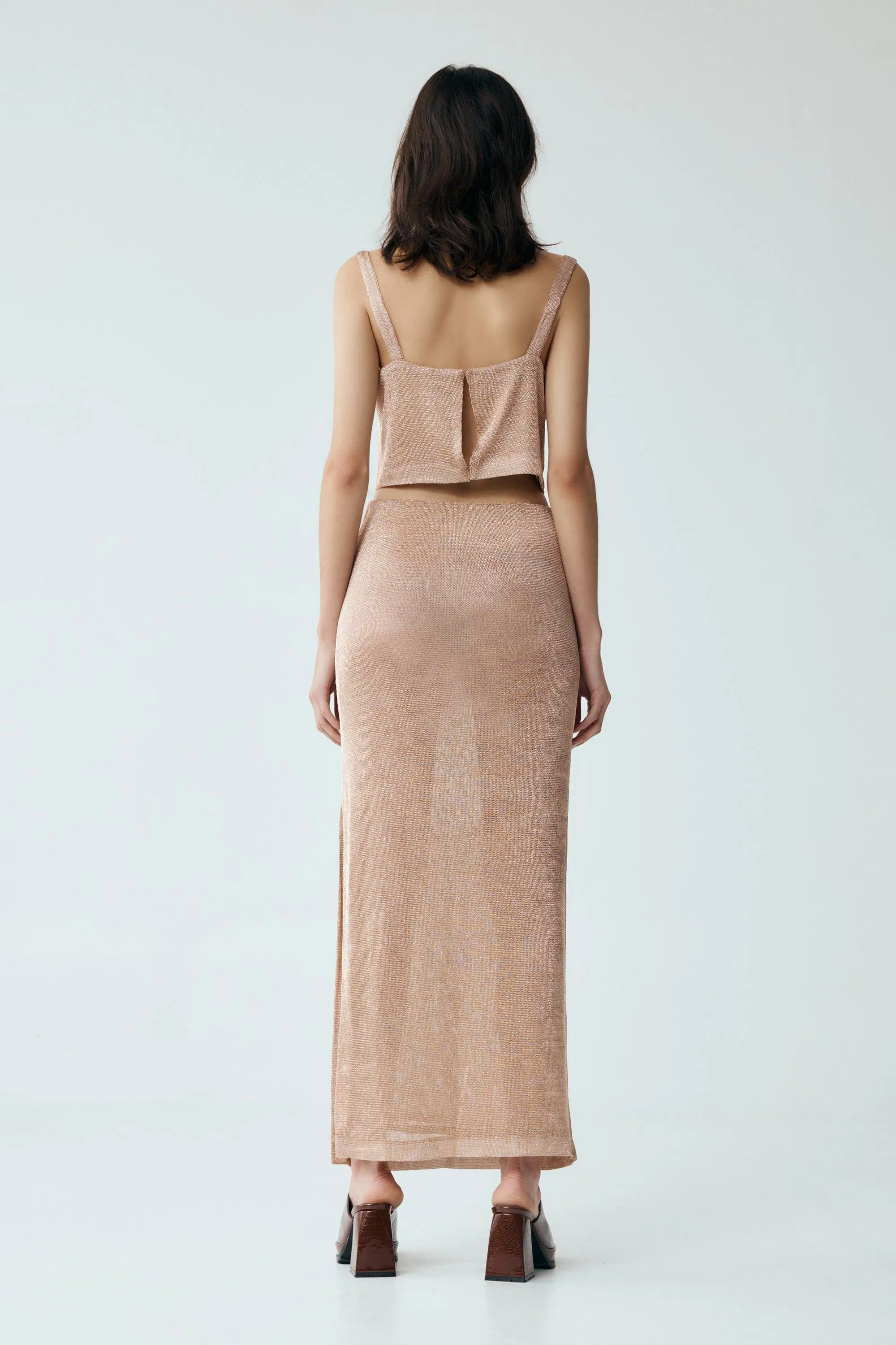 HEAVY METAL KNIT CROP TOP | ROSE GOLD | FINAL SALE