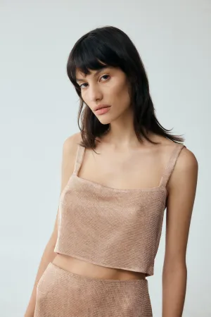 HEAVY METAL KNIT CROP TOP | ROSE GOLD | FINAL SALE