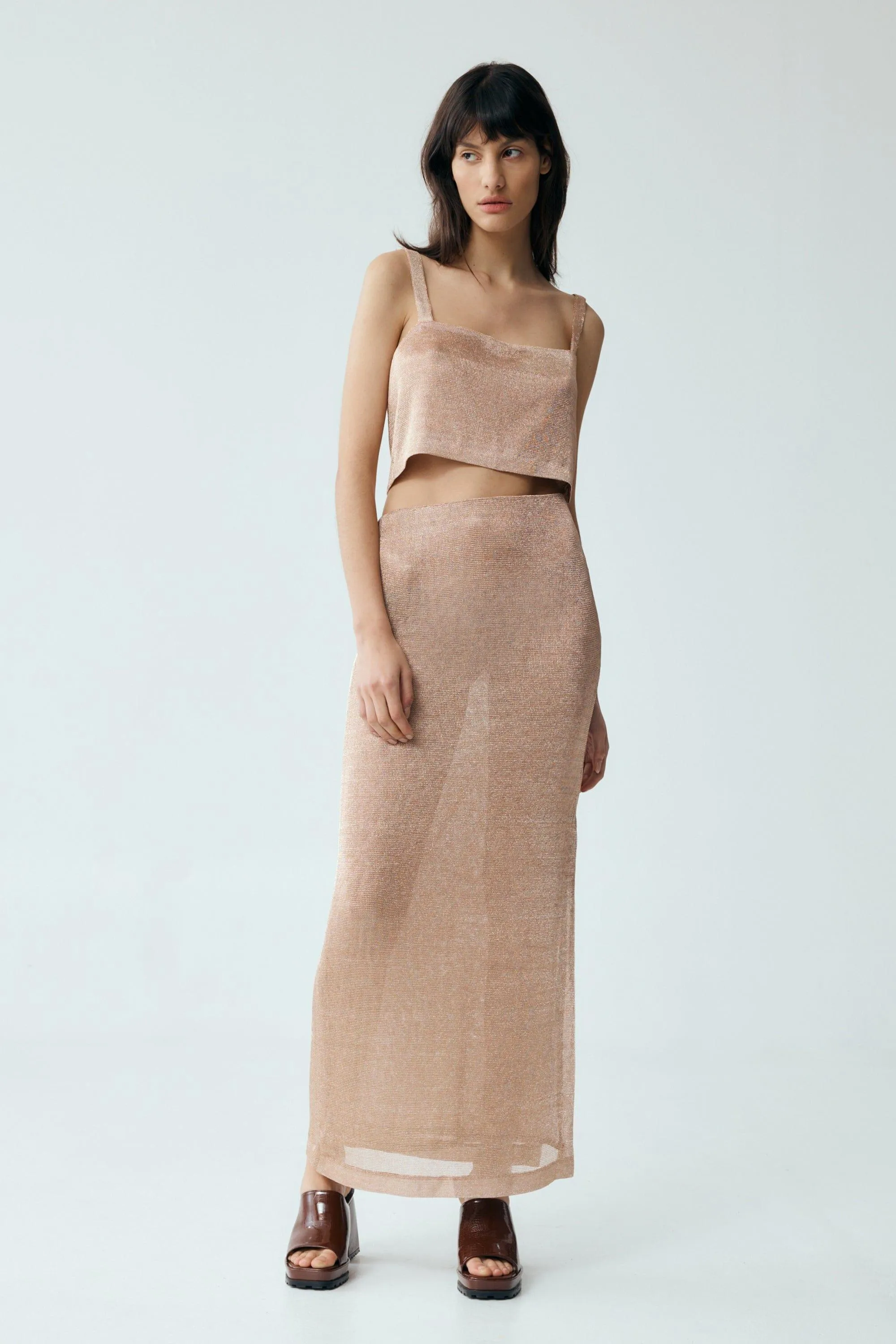 HEAVY METAL KNIT CROP TOP | ROSE GOLD | FINAL SALE