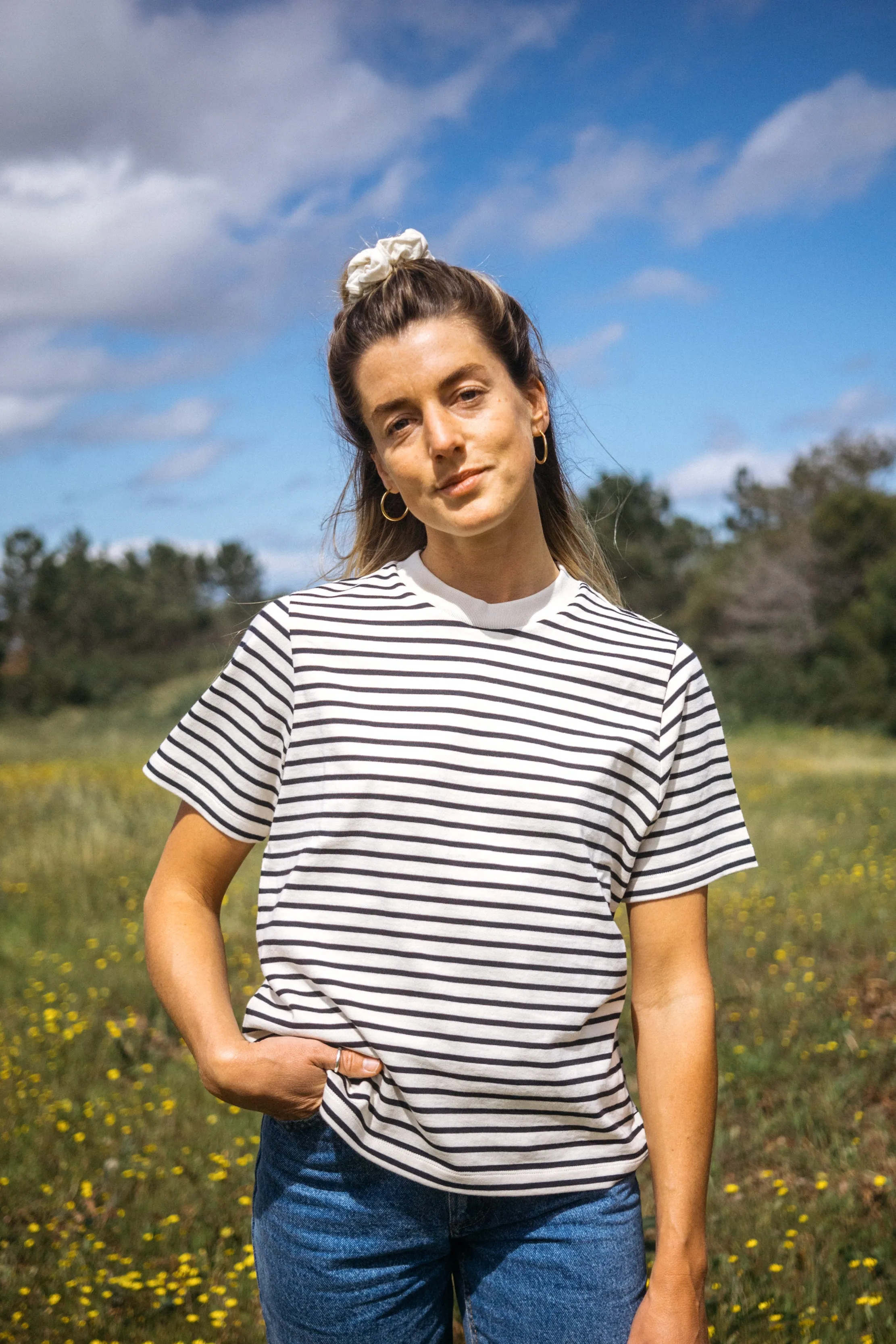 Heavy T-Shirt Jonna Navy-Striped