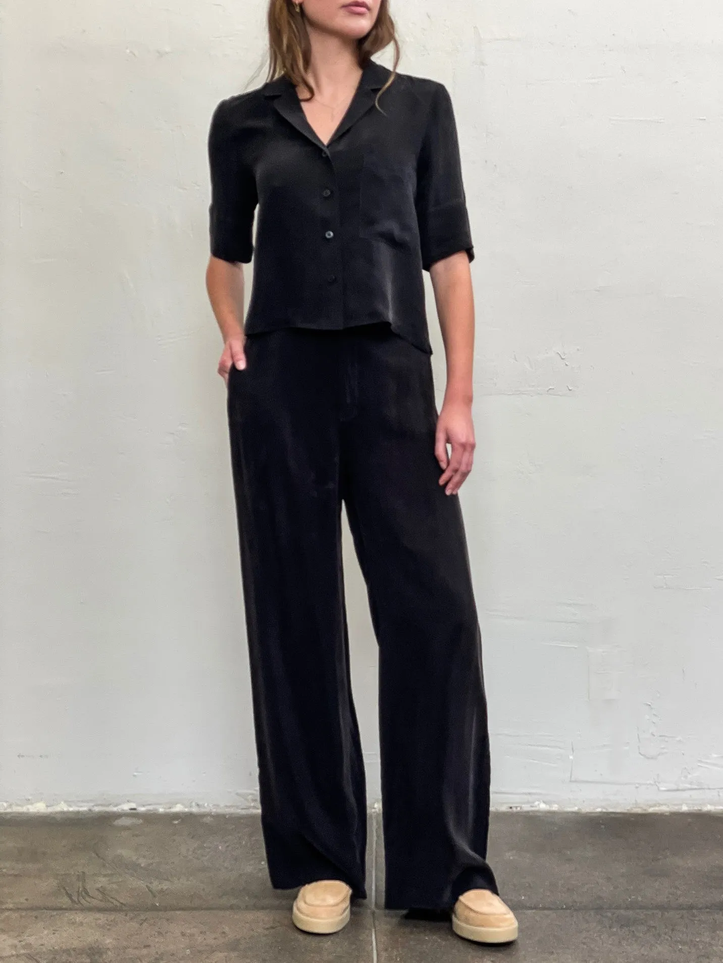 Hepburn Pant in Cupro - Black