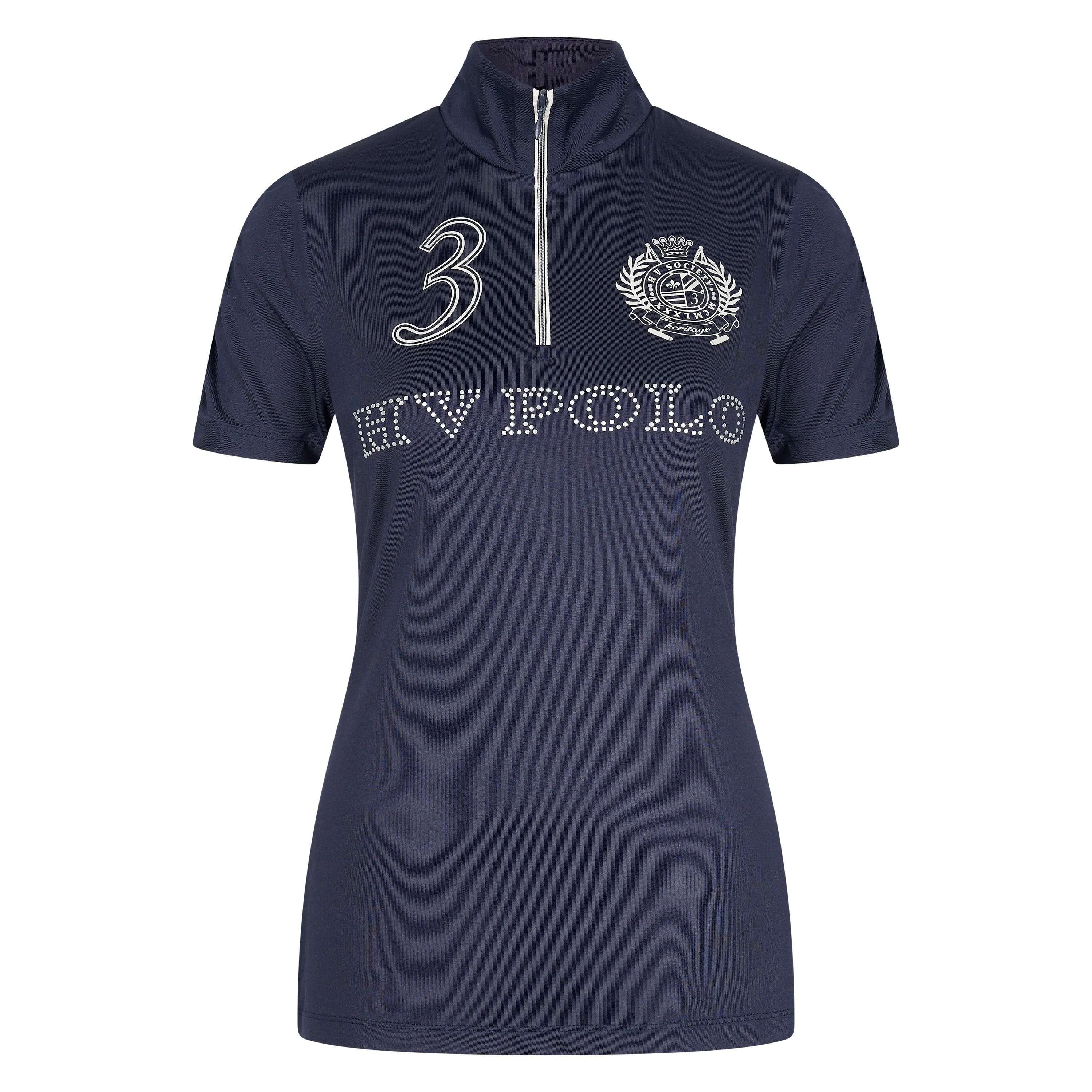 HV Polo Polo Top Favouritas Platinum, snygg ridtopp med Rhinestones logga