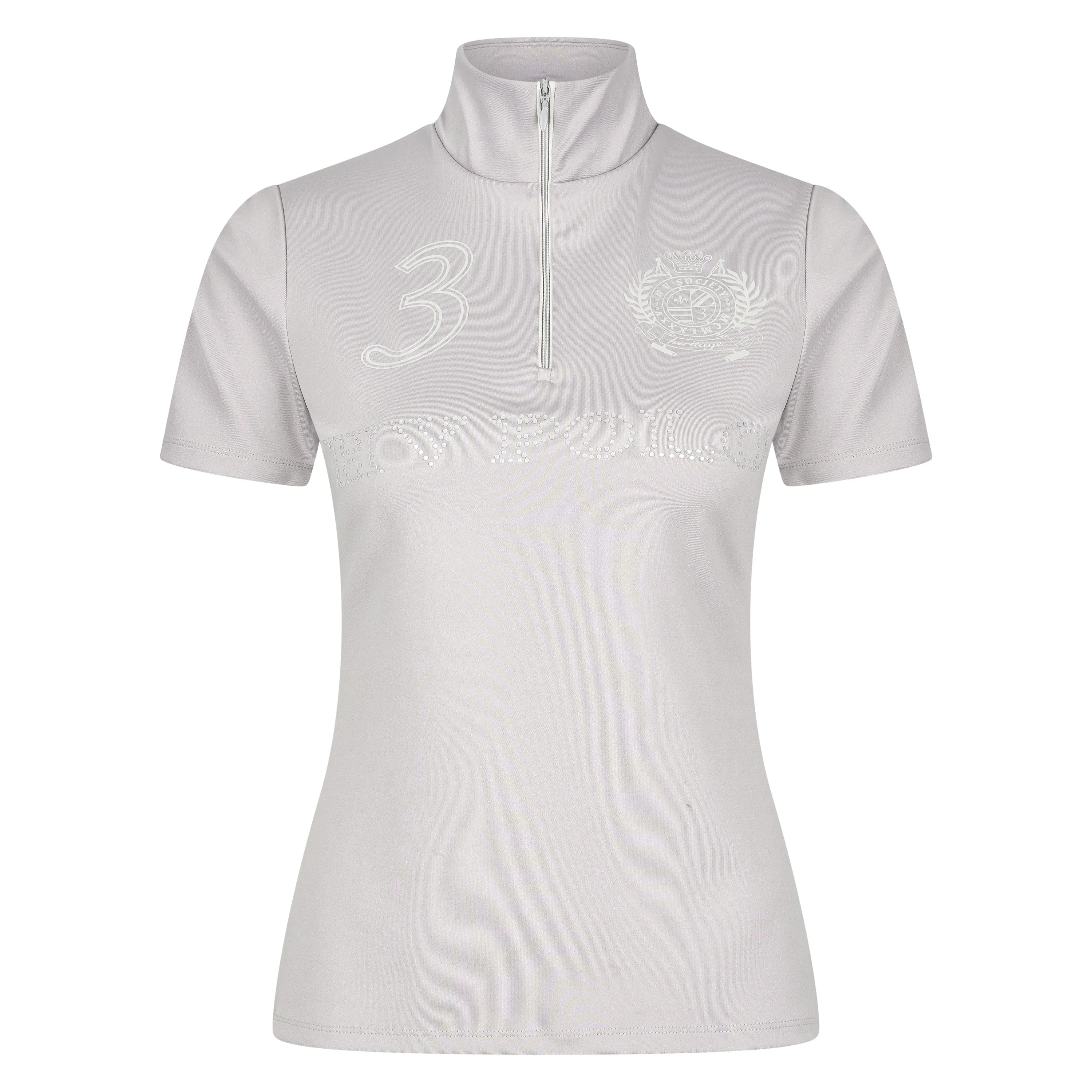 HV Polo Polo Top Favouritas Platinum, snygg ridtopp med Rhinestones logga