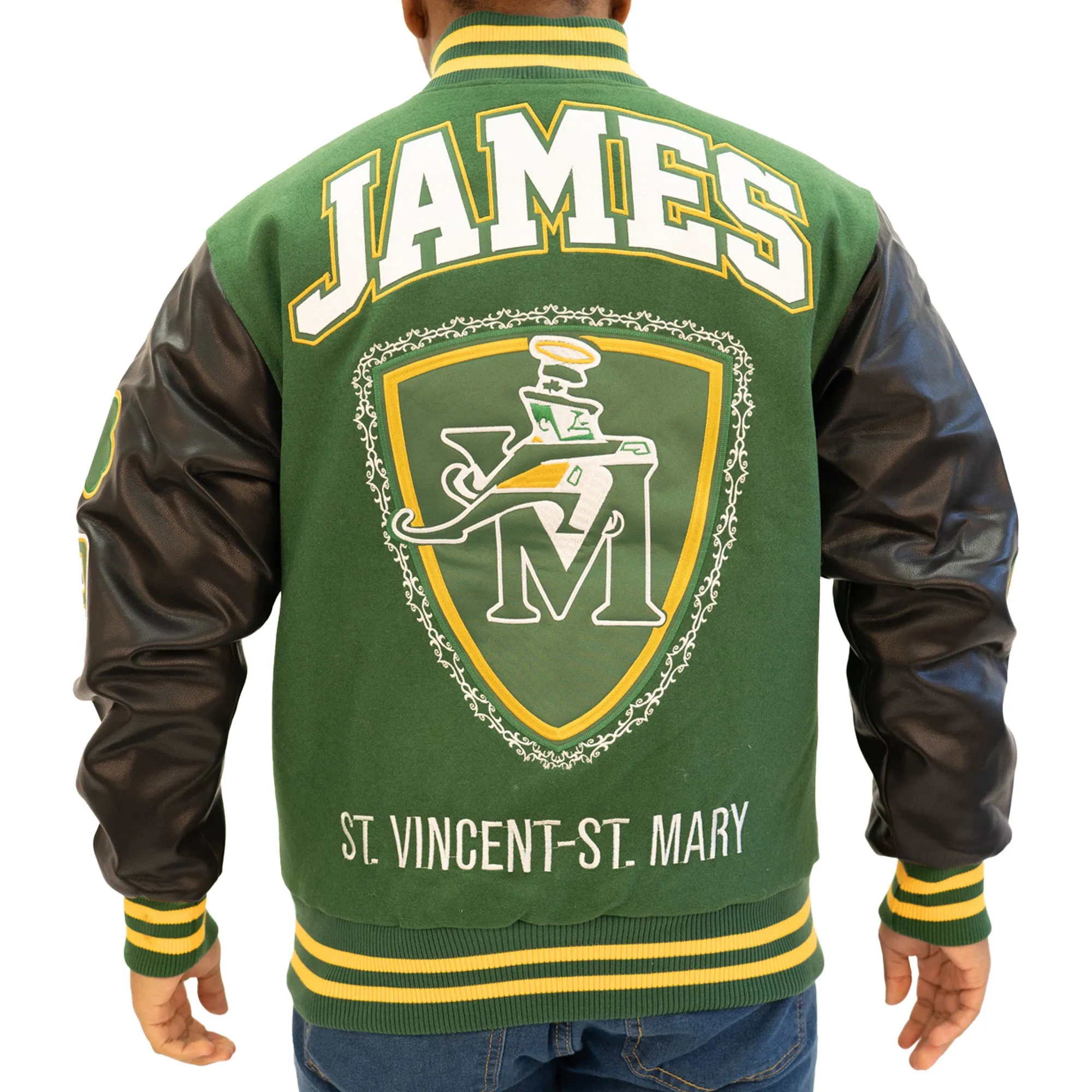 IRISH JAMES VARSITY JACKET (GREEN/WHITE)