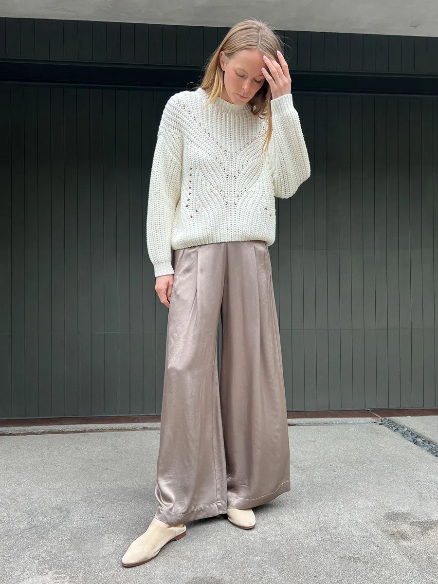 Isla Pant in Vintage Satin - Anthracite