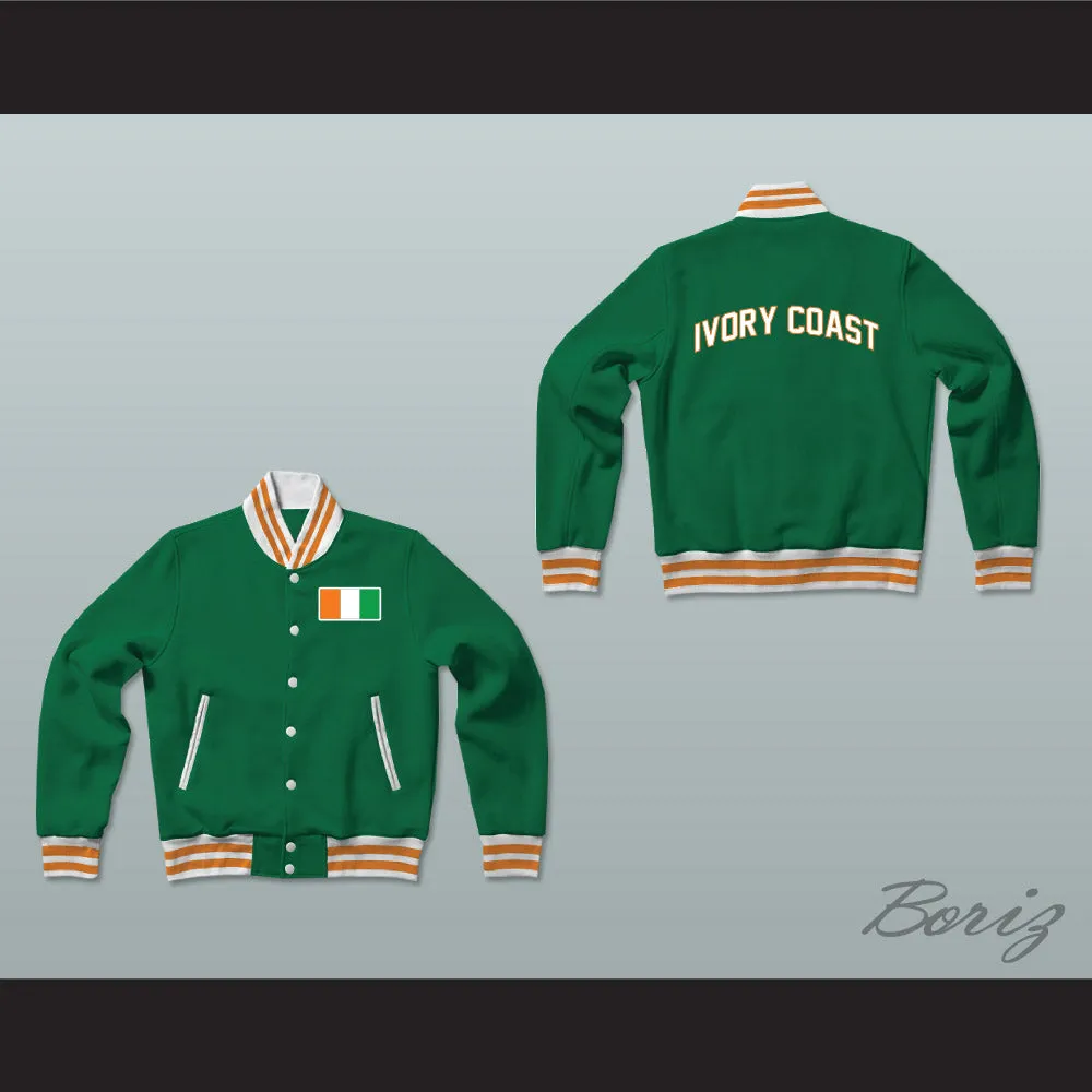 Ivory Coast Varsity Letterman Jacket-Style Sweatshirt