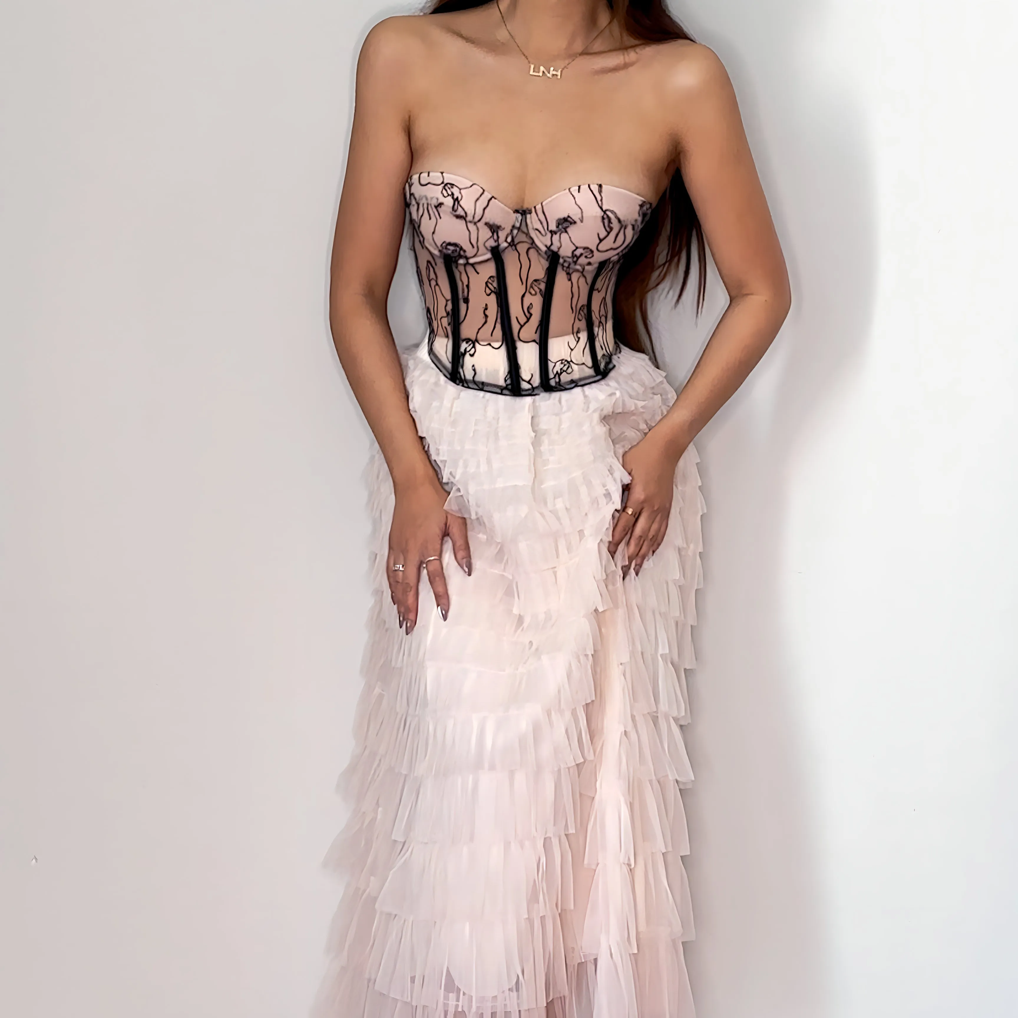 Ivory Tulle Ruffle Skirt