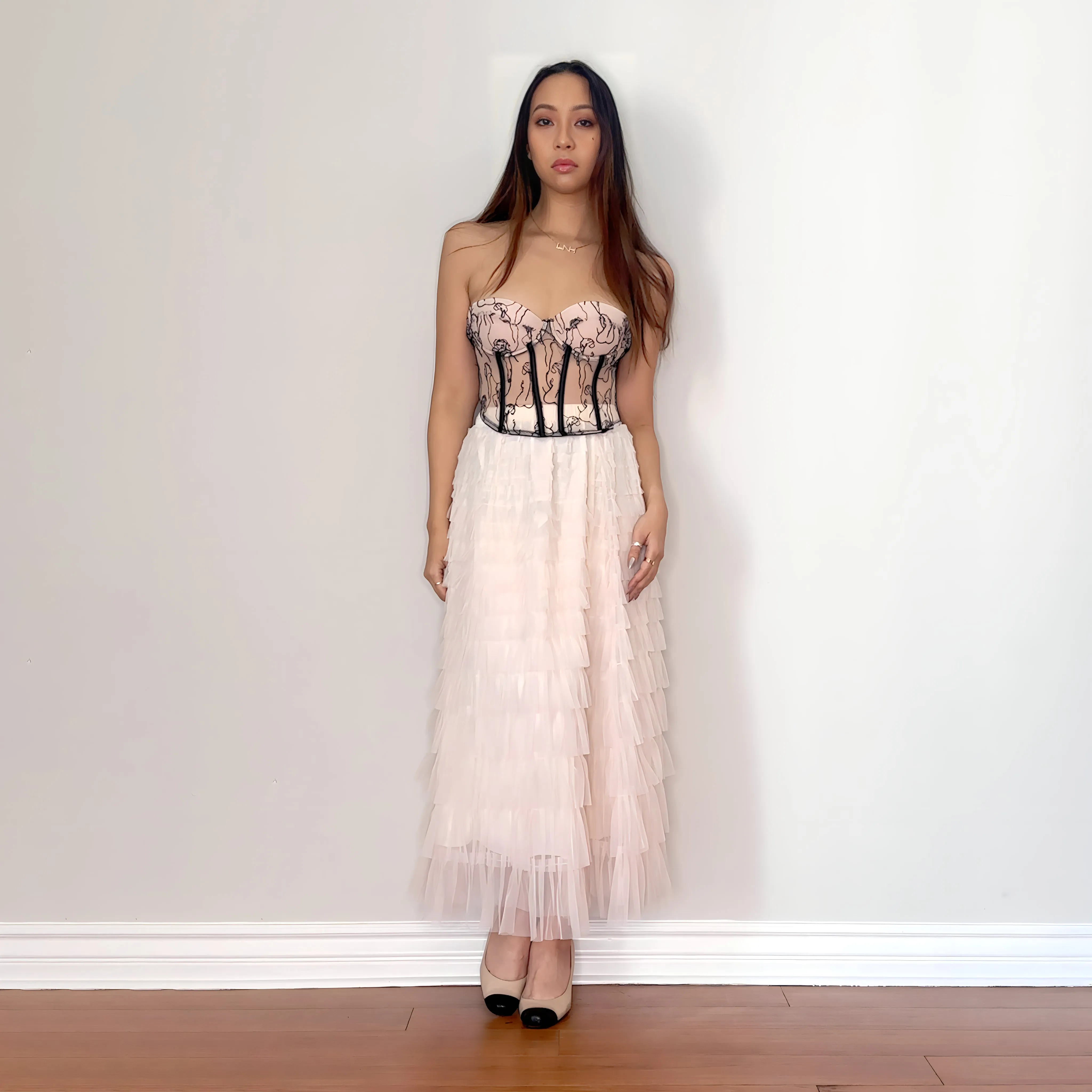 Ivory Tulle Ruffle Skirt