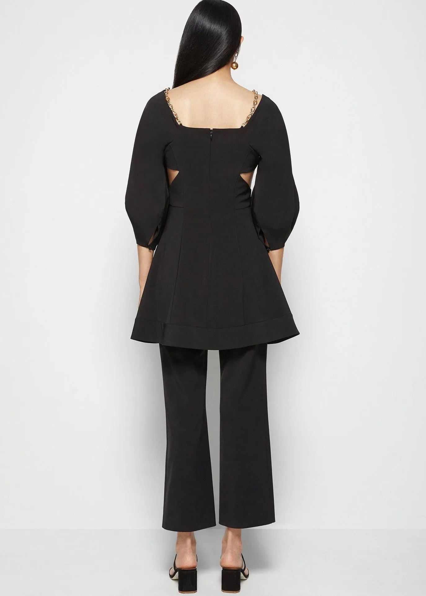 Ivy Eco Twill Front Slit Pant (Black)