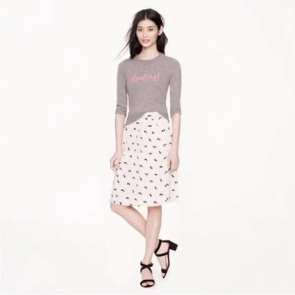 J. Crew Collection Soft Pink Skirt Animal Print Size: 6