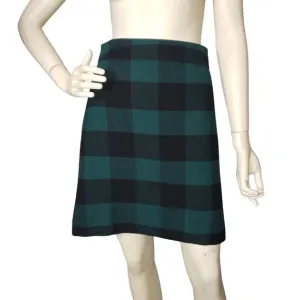 J. CREW Green Tartan Plain Wool Skirt Womens Size 14 NEW