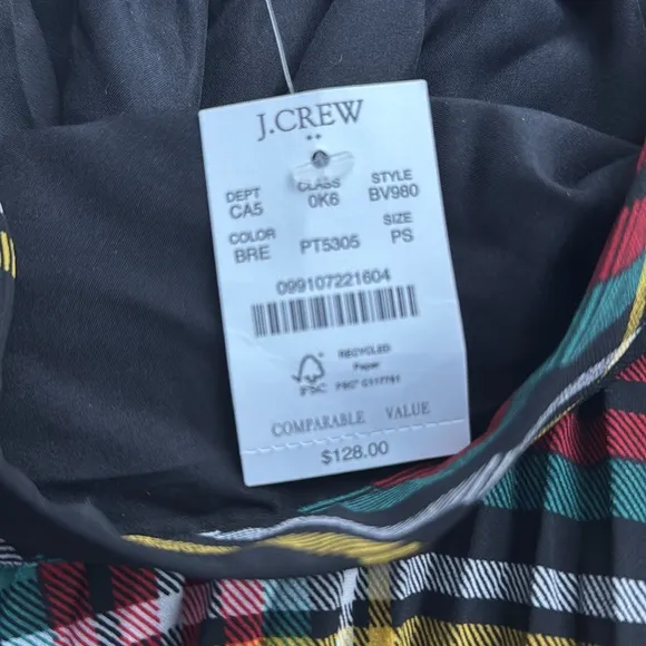 J crew pleated tartan midi skirt. Petite small NWT