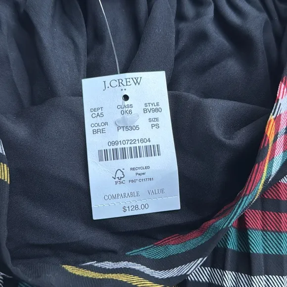 J crew pleated tartan midi skirt. Petite small NWT