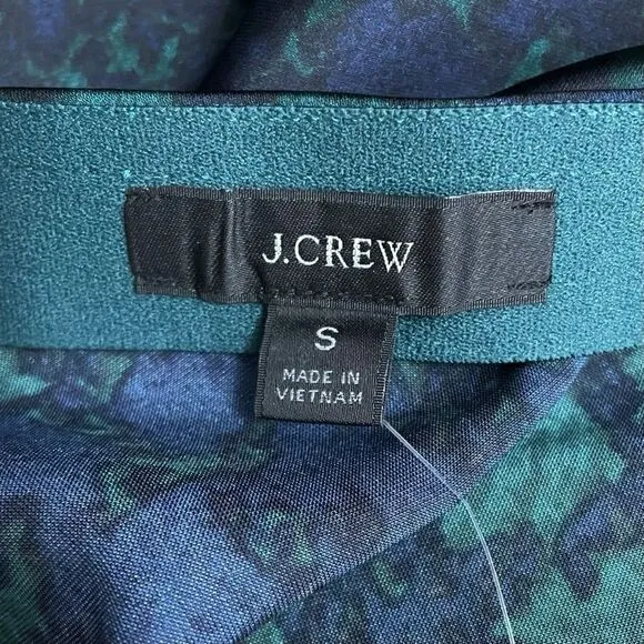 J. Crew Pull-On Matte Satin Slip Midi Skirt Black Watch Tartan Size Small NWT