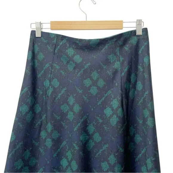 J. Crew Pull-On Matte Satin Slip Midi Skirt Black Watch Tartan Size Small NWT