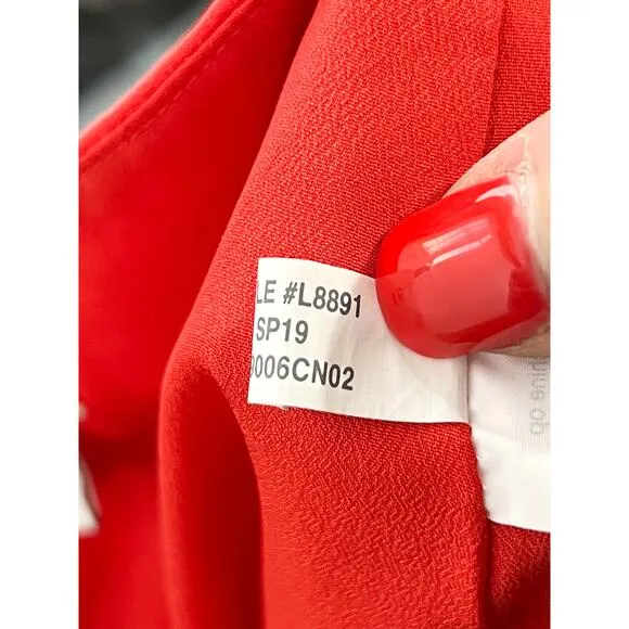 J. Crew Red Midi Pleated Skirt 0 Holiday Festive Valentines Date Night Chiffon
