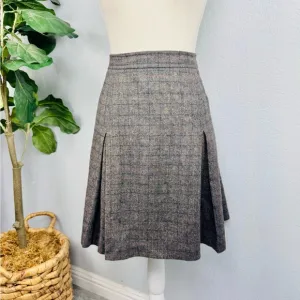 J Crew Vintage Plaid Tartan Wool Blend School Girl High Waisted Pleated Skirt 14