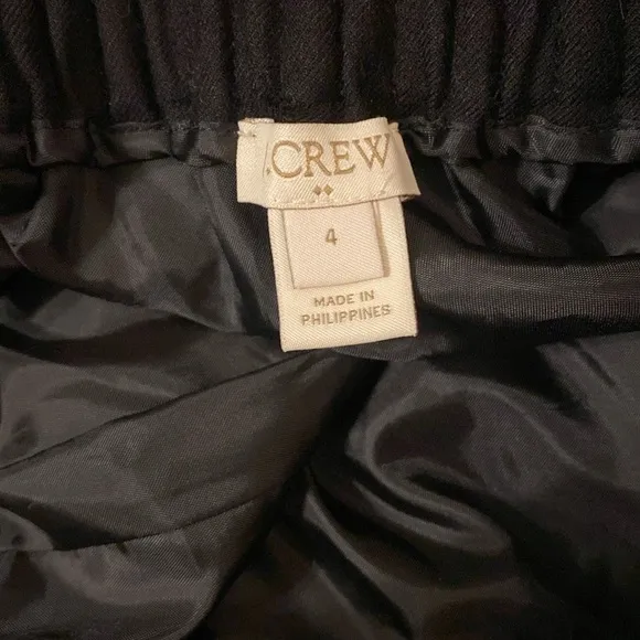 J Crew Wool Blend Sidewalk Skirt Pleated Ruched Elastic Mini Skirt w/ Pockets