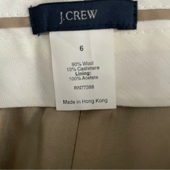 J. Crew Wool / Cashmere Blend Tartan Tweed Brown, Tan &amp; Navy Pencil Skirt