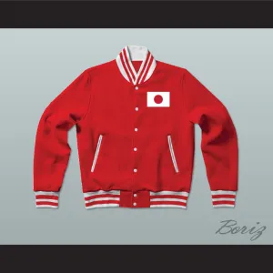 Japan Varsity Letterman Jacket-Style Sweatshirt