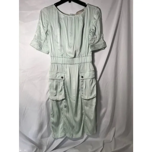 Jason Wu Mint Green Silk Sheath‎ Dress Size 4 with Cargo Pockets