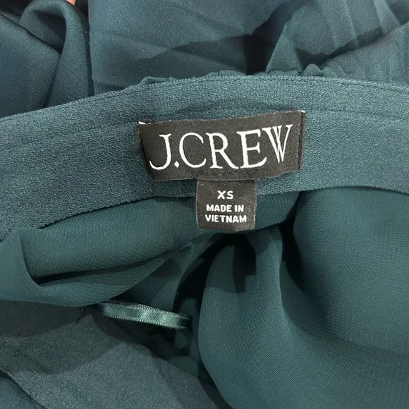J.Crew Gwyneth Pleated Slip Skirt in Emerald Green
